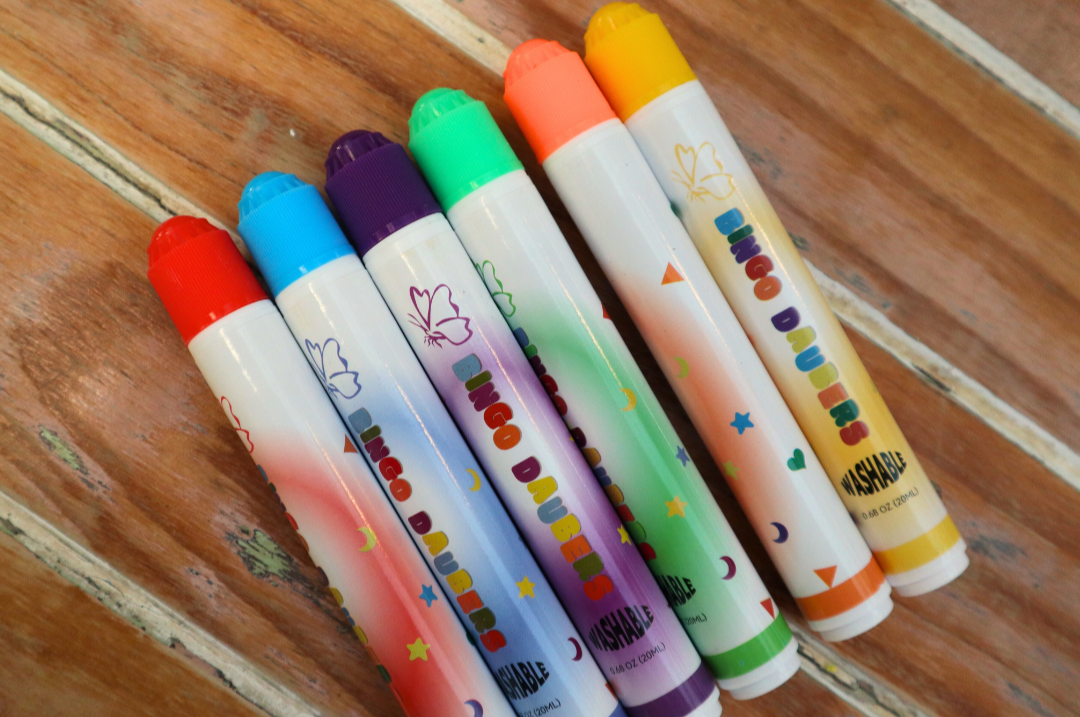 Washable Dot Markers: 6 Colour Stamp Set